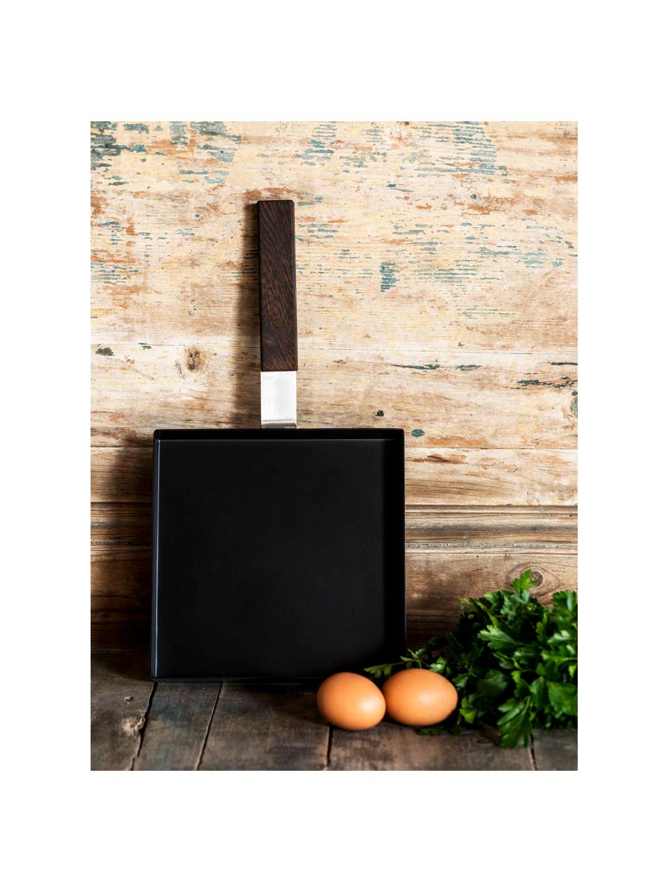 Poêle à frire Tamagoyaki The Omelette, Argenté, noir, bois foncé, larg. 21 x haut. 3 cm
