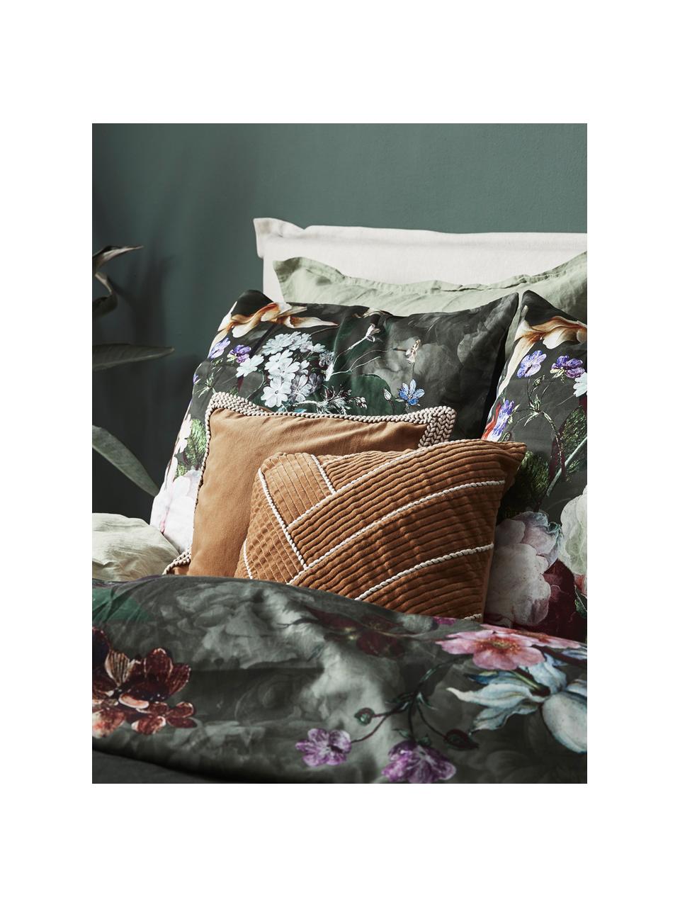 Poszewka na poduszkę ze sztruksu Martin, Musztardowy, kremowobiały, S 45 x D 45 cm