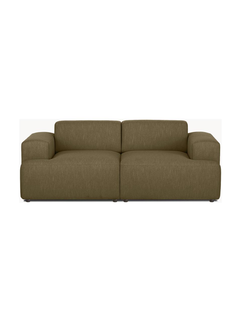 Sofa Melva (2-Sitzer), Bezug: 100% Polyester Der hochwe, Gestell: Massives Kiefernholz, Spa, Füße: Kunststoff Dieses Produkt, Webstoff Olivgrün, B 198 x T 101 cm