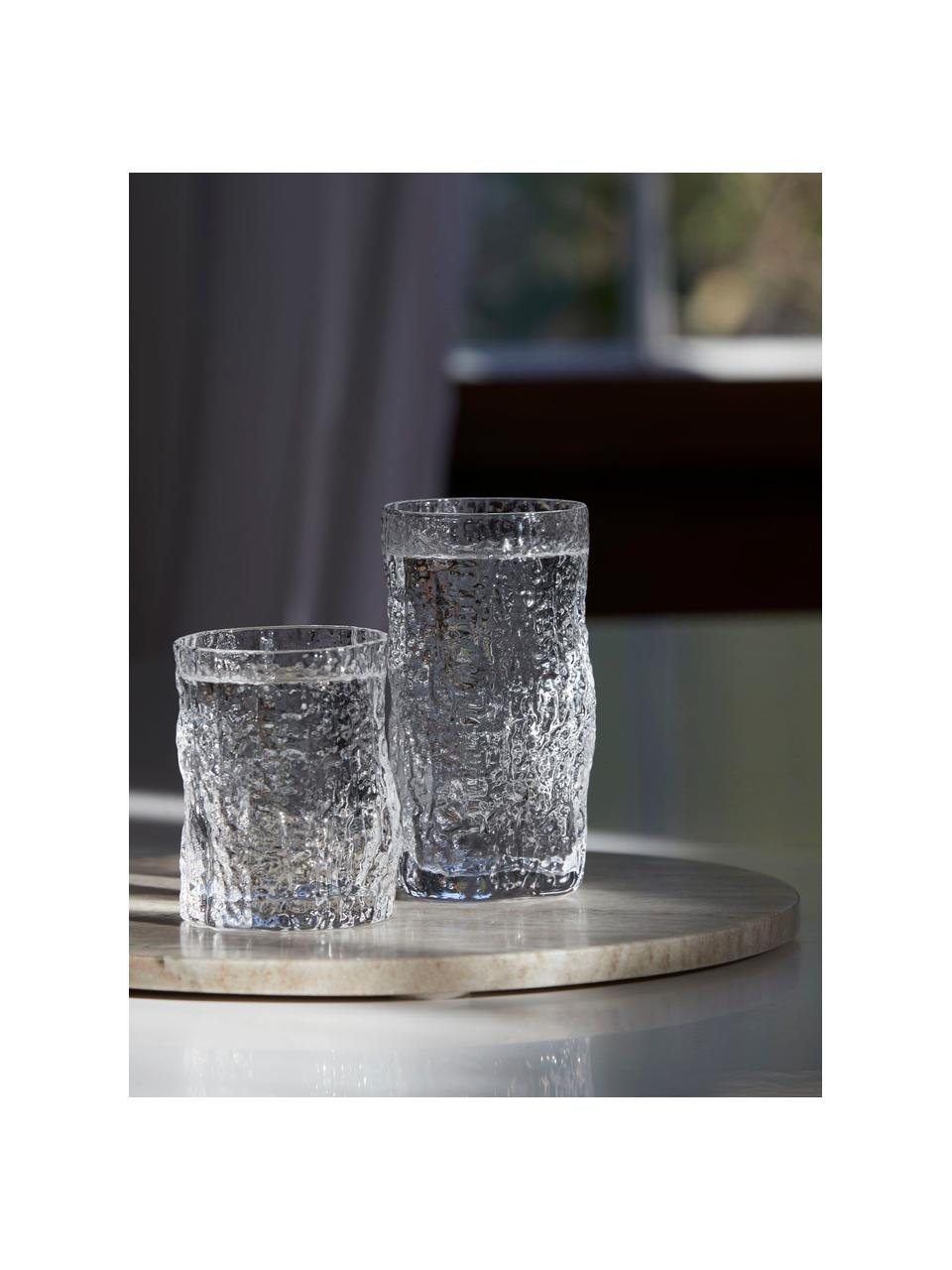 Bicchiere acqua dalla forma organica Coco 6 pz, Vetro, Trasparente, Ø 7 x Alt. 9 cm, 330 ml