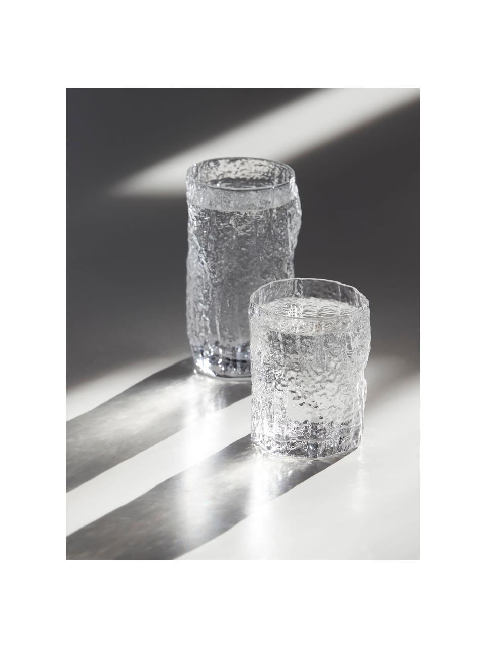 Bicchiere acqua dalla forma organica Coco 6 pz, Vetro, Trasparente, Ø 7 x Alt. 9 cm, 330 ml