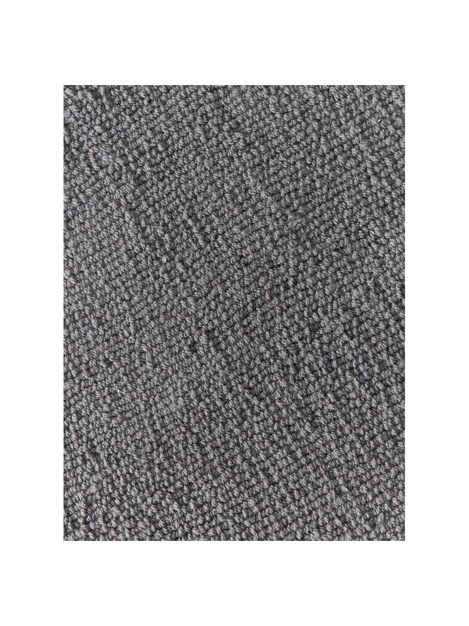 Tapis en coton tissé main Lora, Gris foncé, larg. 80 x long. 150 cm (taille XS)