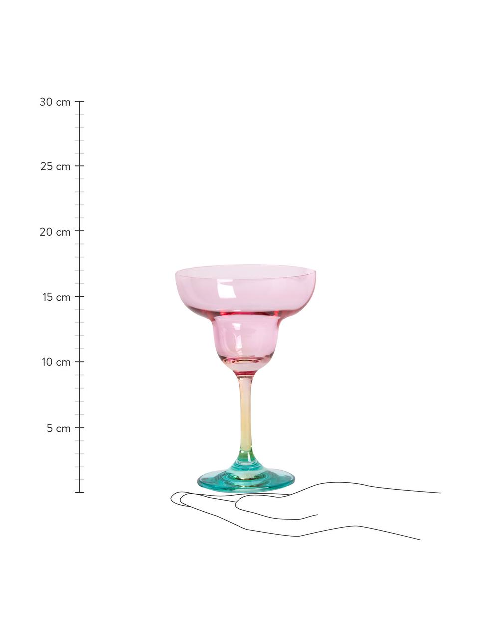Kokteilové poháre Rainbow, 4 ks, Sklo, Viac farieb, Ø 11 x V 16 cm, 150 ml