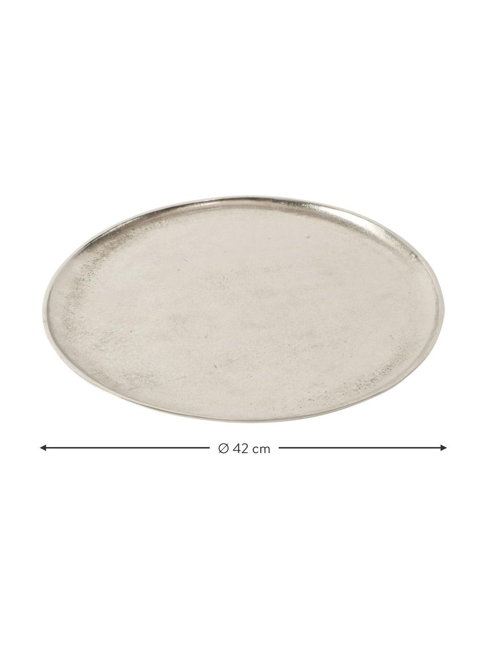 Bandeja decorativa Phönix, Aluminio, Plateado, Ø 42 cm