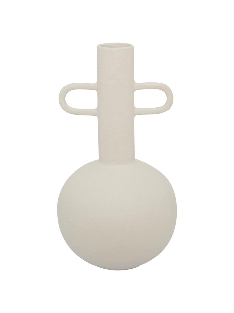 Vase grès blanc crème Kindness, Grès cérame, Blanc crème, mat, Ø 18 x haut. 32 cm