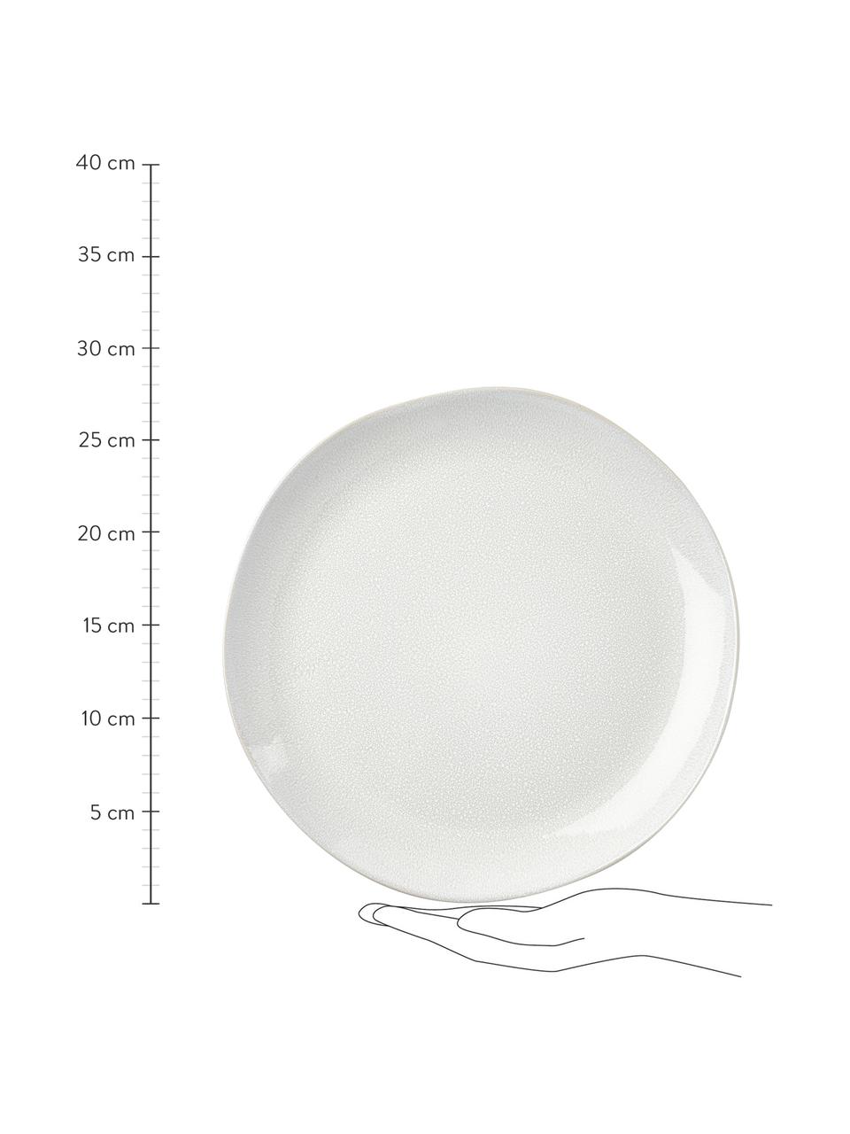 Dinerbord Gemma met reactief glazuur, 2 stuks, Keramiek, Crèmewit, Ø 28 x H 3 cm