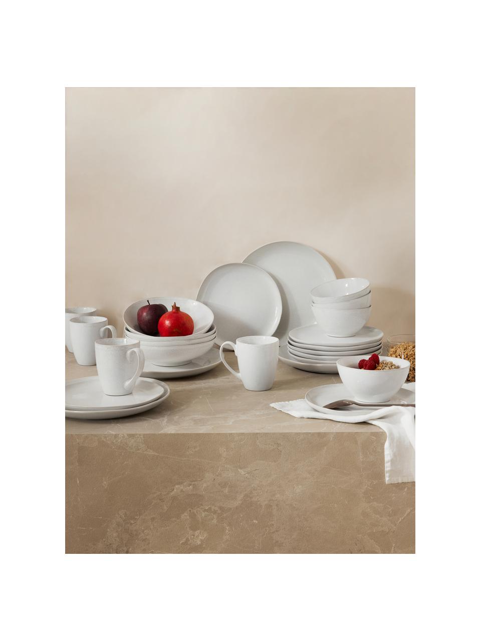 Dinerbord Gemma met reactief glazuur, 2 stuks, Keramiek, Crèmewit, Ø 28 x H 3 cm