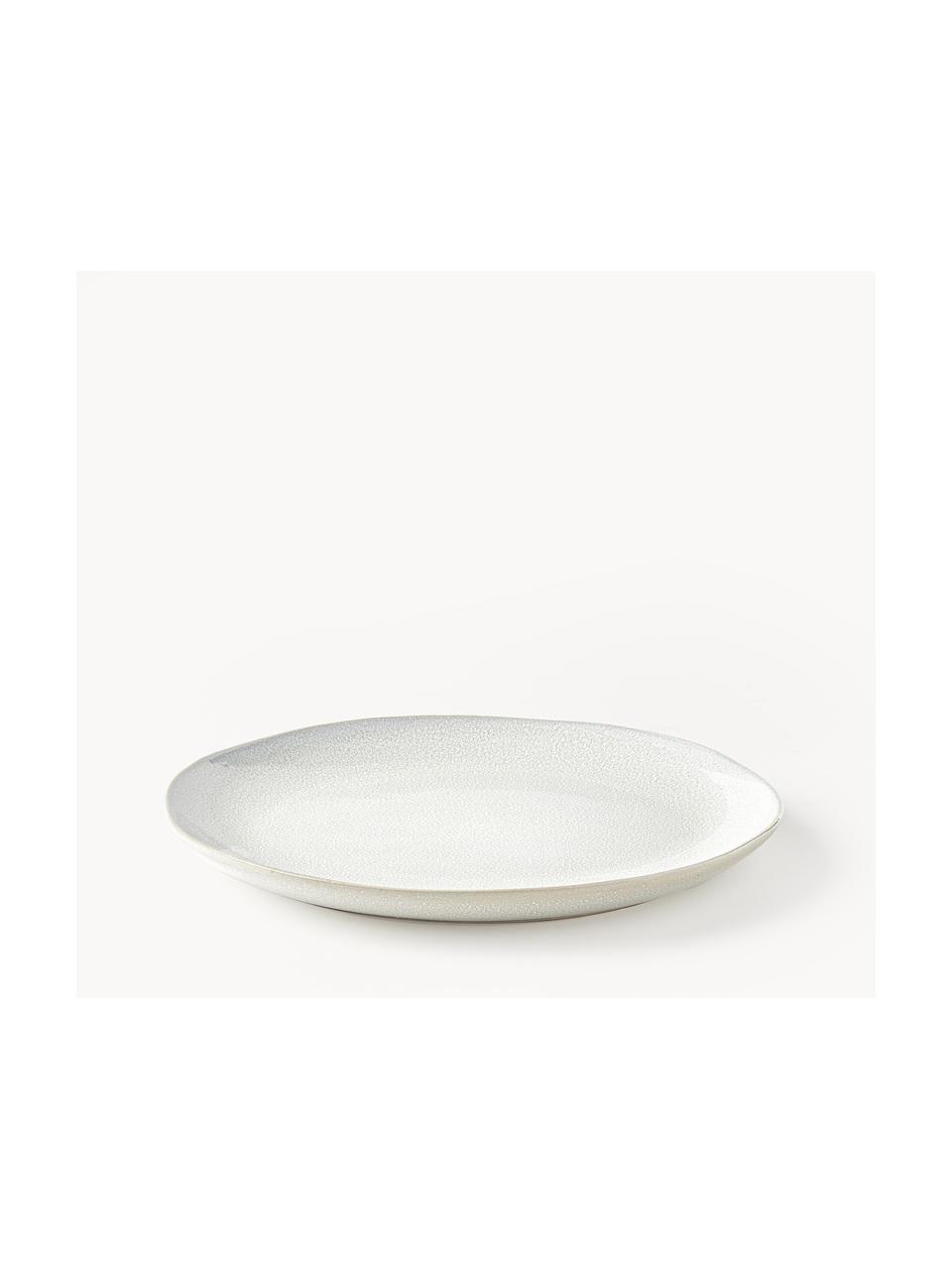 Assiettes plates avec émail réactif Gemma, 2 pièces, Grès, Blanc, Ø 28 x haut. 3 cm