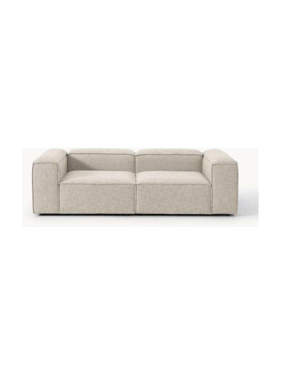 Modulares Sofa Lennon (3-Sitzer) aus Leinen-Mix, Bezug: 50 % Viskose, 25 % Leinen, Gestell: Fichtenholz, Sperrholz, m, Füße: Kunststoff Dieses Produkt, Leinen-Mix Grau, B 238 x T 119 cm