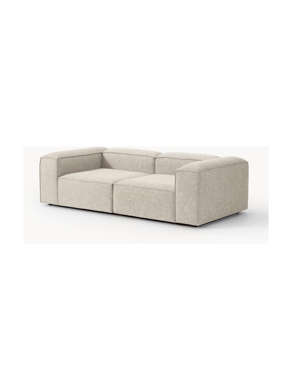 Modulares Sofa Lennon (3-Sitzer) aus Leinen-Mix, Bezug: 50 % Viskose, 25 % Leinen, Gestell: Fichtenholz, Sperrholz, m, Füße: Kunststoff Dieses Produkt, Leinen-Mix Grau, B 238 x T 119 cm