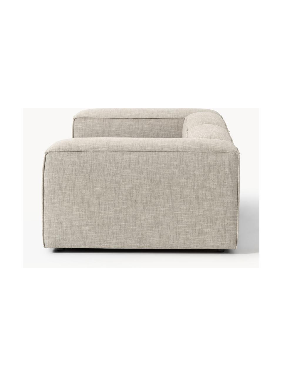 Modulares Sofa Lennon (3-Sitzer) aus Leinen-Mix, Bezug: 50 % Viskose, 25 % Leinen, Gestell: Fichtenholz, Sperrholz, m, Füße: Kunststoff Dieses Produkt, Leinen-Mix Grau, B 238 x T 119 cm