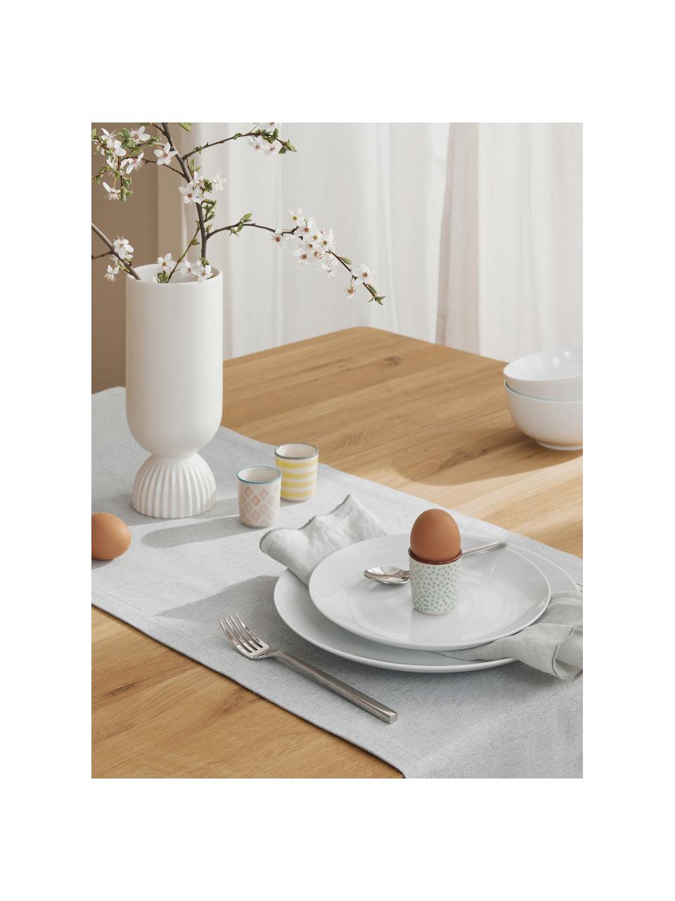 Soportes de huevo artesanales Patrizia, 3 uds., Gres, Off White, multicolor, Ø 5 x Al 5 cm