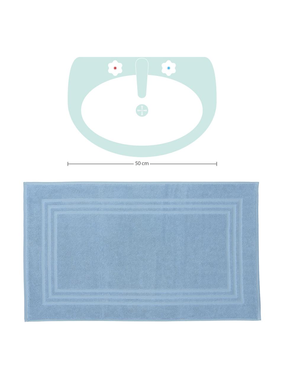 Dywanik łazienkowy Gentle, 100% bawełna, Chłodny niebieski, S 50 x D 80 cm