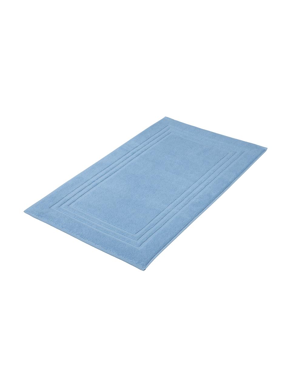 Tappeto bagno in tinta unita Gentle, Cotone, Blu ghiaccio, Larg. 50 x Lung. 80 cm