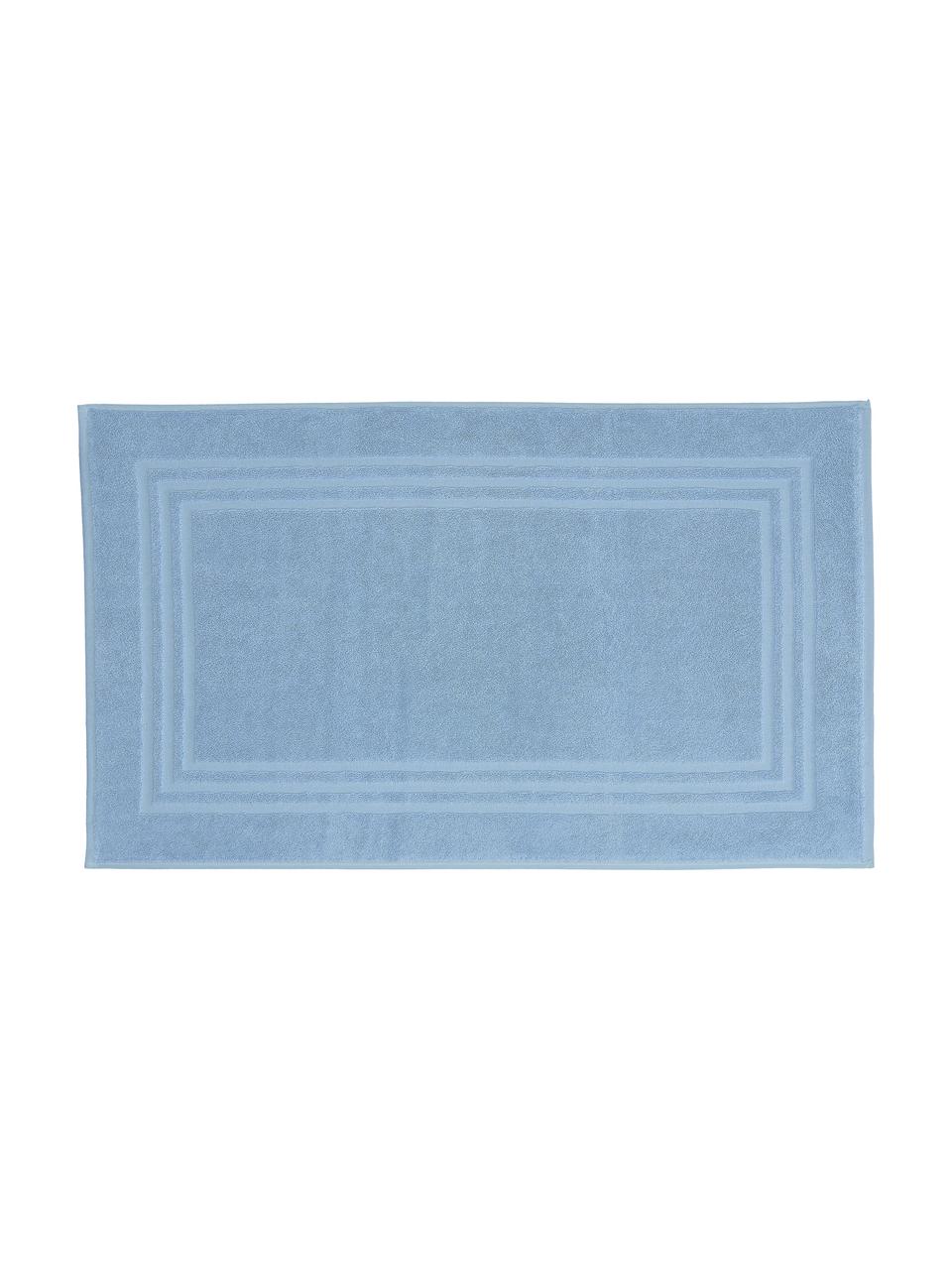 Tapis de bain unicolore Gentle, 100 % coton, Bleu de glace, larg. 50 x long. 80 cm