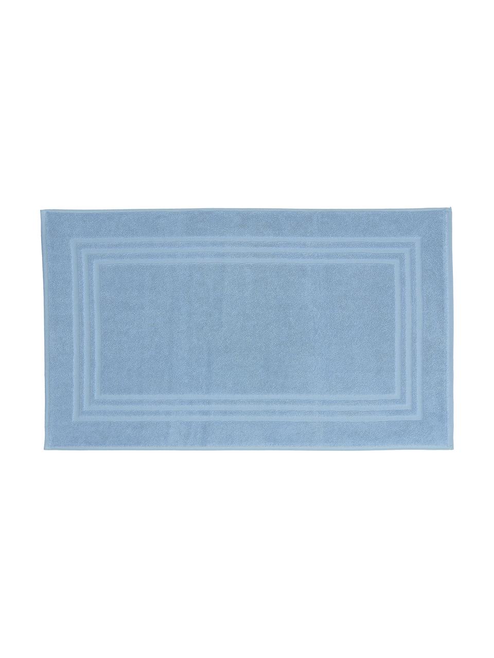 Tappeto bagno in tinta unita Gentle, Cotone, Blu ghiaccio, Larg. 50 x Lung. 80 cm