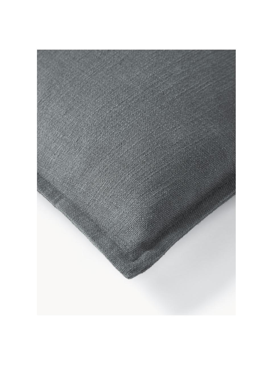 Baumwoll-Kissenhülle Vicky, 100 % Baumwolle, Dunkelgrau, B 50 x L 50 cm