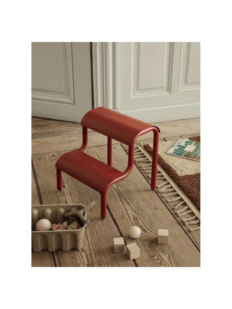 Tabouret en métal pour enfant Up Step, Métal, revêtement par poudre, Rouge, larg. 34 x haut. 36 cm