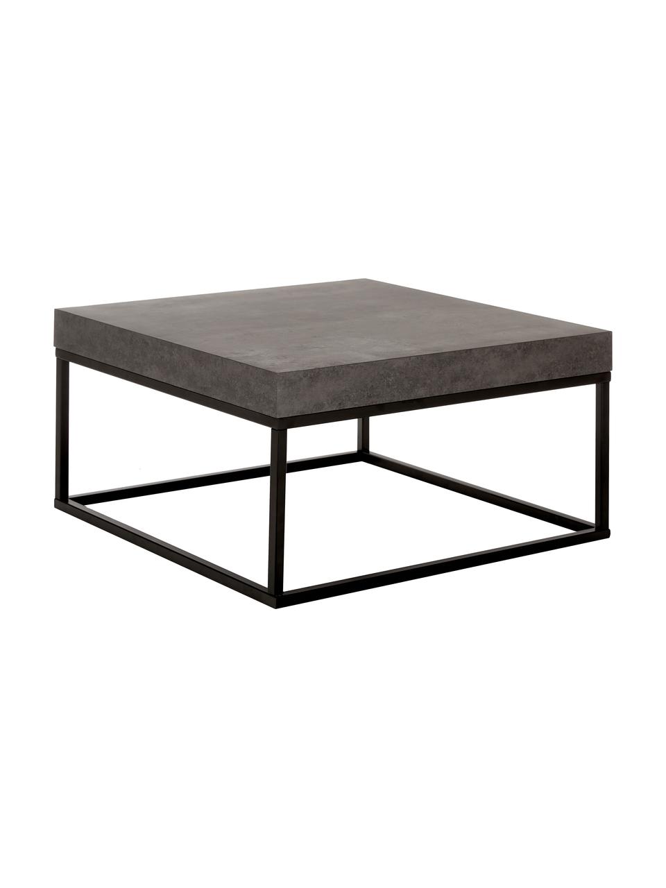 Tavolino da salotto effetto cemento Ellis, Struttura: metallo verniciato, Effetto cemento, Larg. 75 x Alt. 38 cm