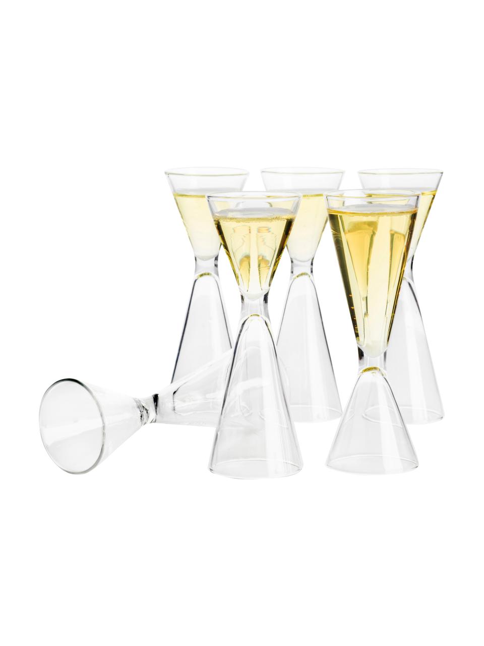 Vasos chupitos Semon, 6 uds., con caja de madera, Vidrio soplado, madera de roble, Transparente, roble, Ø 4 x Al 12 cm, 20/40 ml