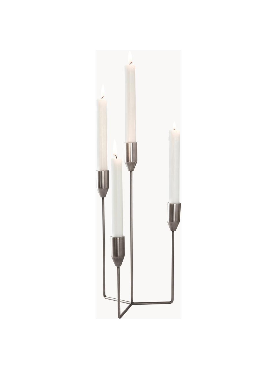 Candelabro Lisa, Metal recubierto, Plateado, An 18 x Al 36 cm