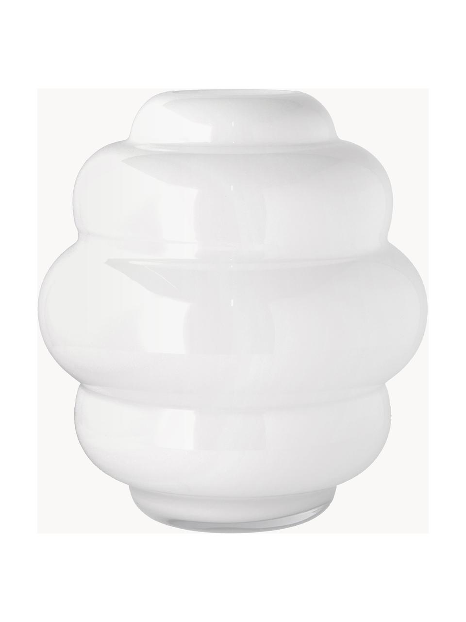 Jarrón de vidrio Bubble, 28 cm, Vidrio, Blanco, Ø 25 x Al 28 cm