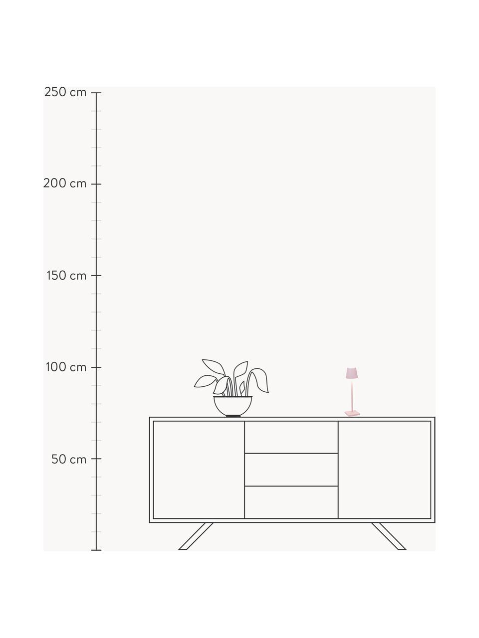 Mobile LED-Tischlampe Poldina, dimmbar, Hellrosa, matt, Ø 11 x H 38 cm