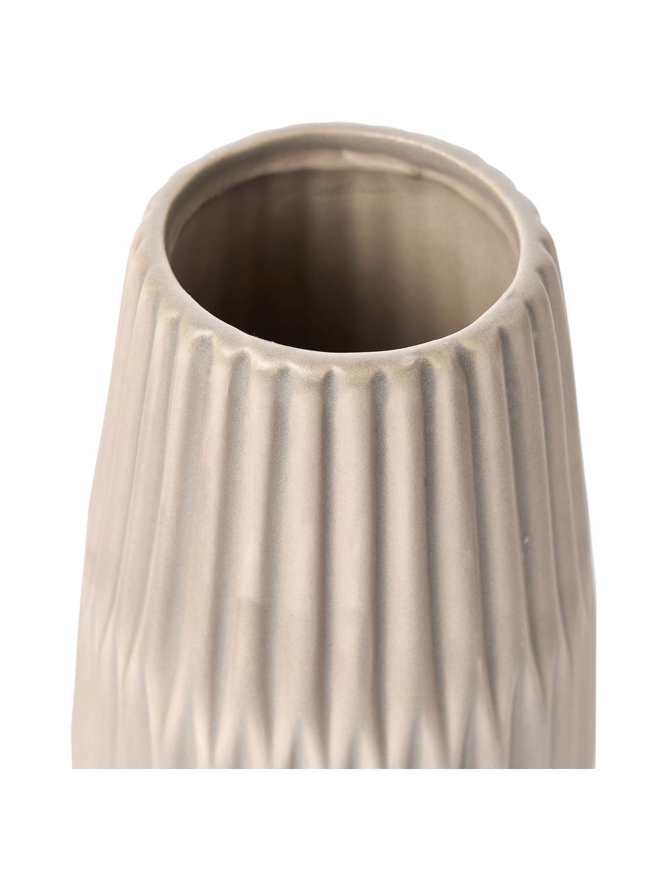Vasen-Set Esko mit Rillenrelief, 2-tlg., Porzellan, Beige, Set mit verschiedenen Größen