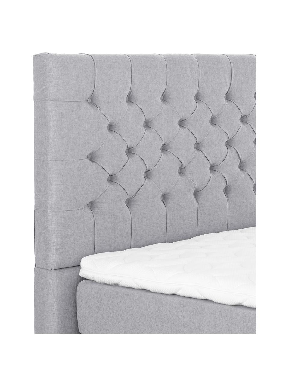 Lit Boxspring matelassé Premium Pheobe, Gris