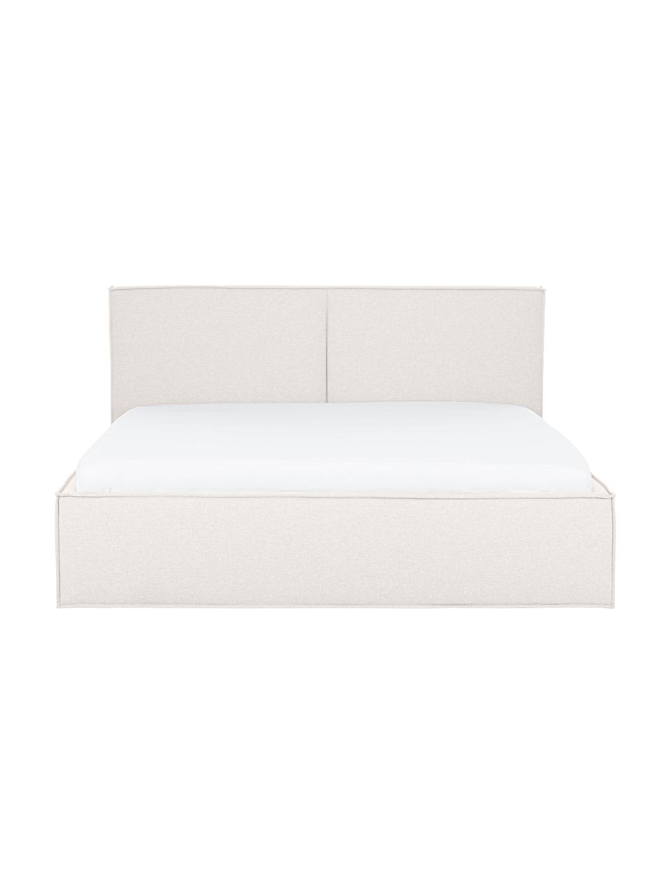 Letto imbottito Dream, Rivestimento: poliestere (tessuto testu, Tessuto greige, Larg. 200 x Lung. 200 cm