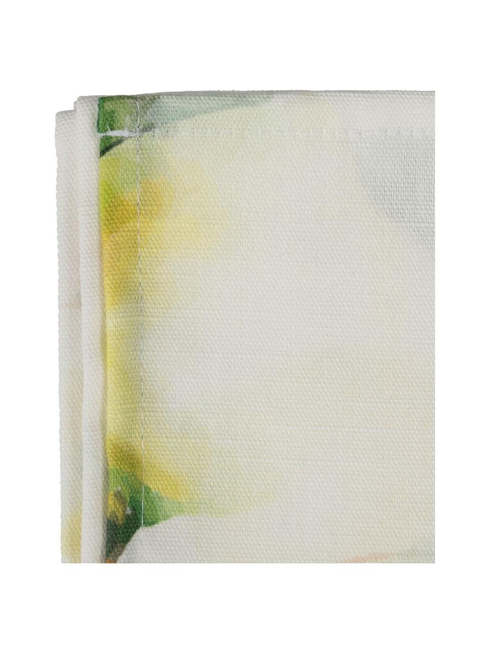 Serwetka z tkaniny Citron, 4 szt., 100% bawełna, Złamana biel, żółty, zielony, S 35 x D 35 cm