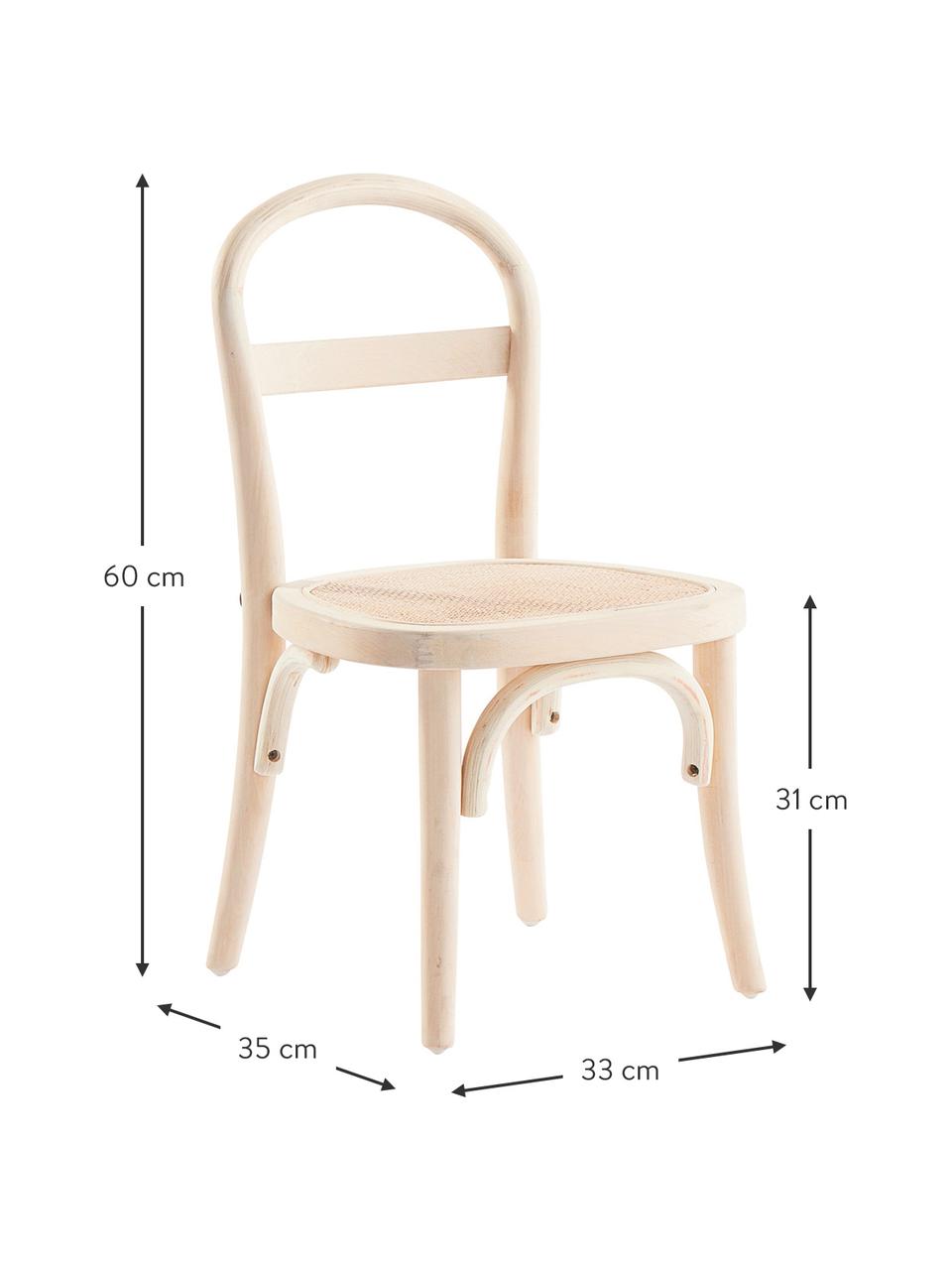 Chaise enfant en bois avec cannage Rippats, 2 pièces, Beige, larg. 33 x prof. 35 cm