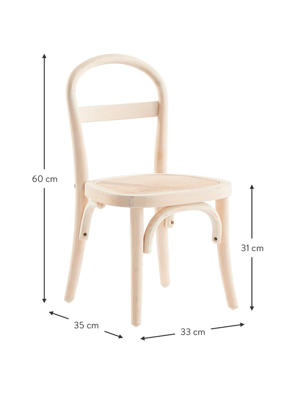 Krzesło dla dzieci z wikliny Rippats, 2 szt., Stelaż: drewno brzozowe, Beżowy, S 33 x G 35 cm