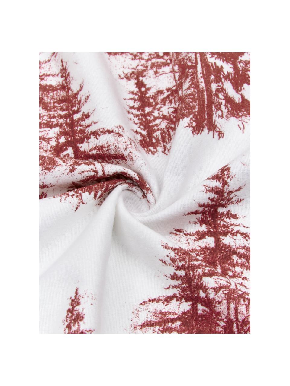 Flanelová posteľná bielizeň so zimným motívom Nordic, Červená, biela