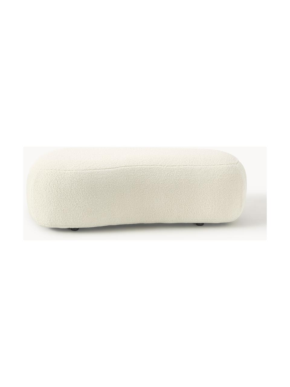 XL-Teddy-Hocker Alba, Bezug: Teddy (100 % Polyester) D, Gestell: Massives Fichtenholz, Bir, Teddy Off White, B 130 x T 62 cm