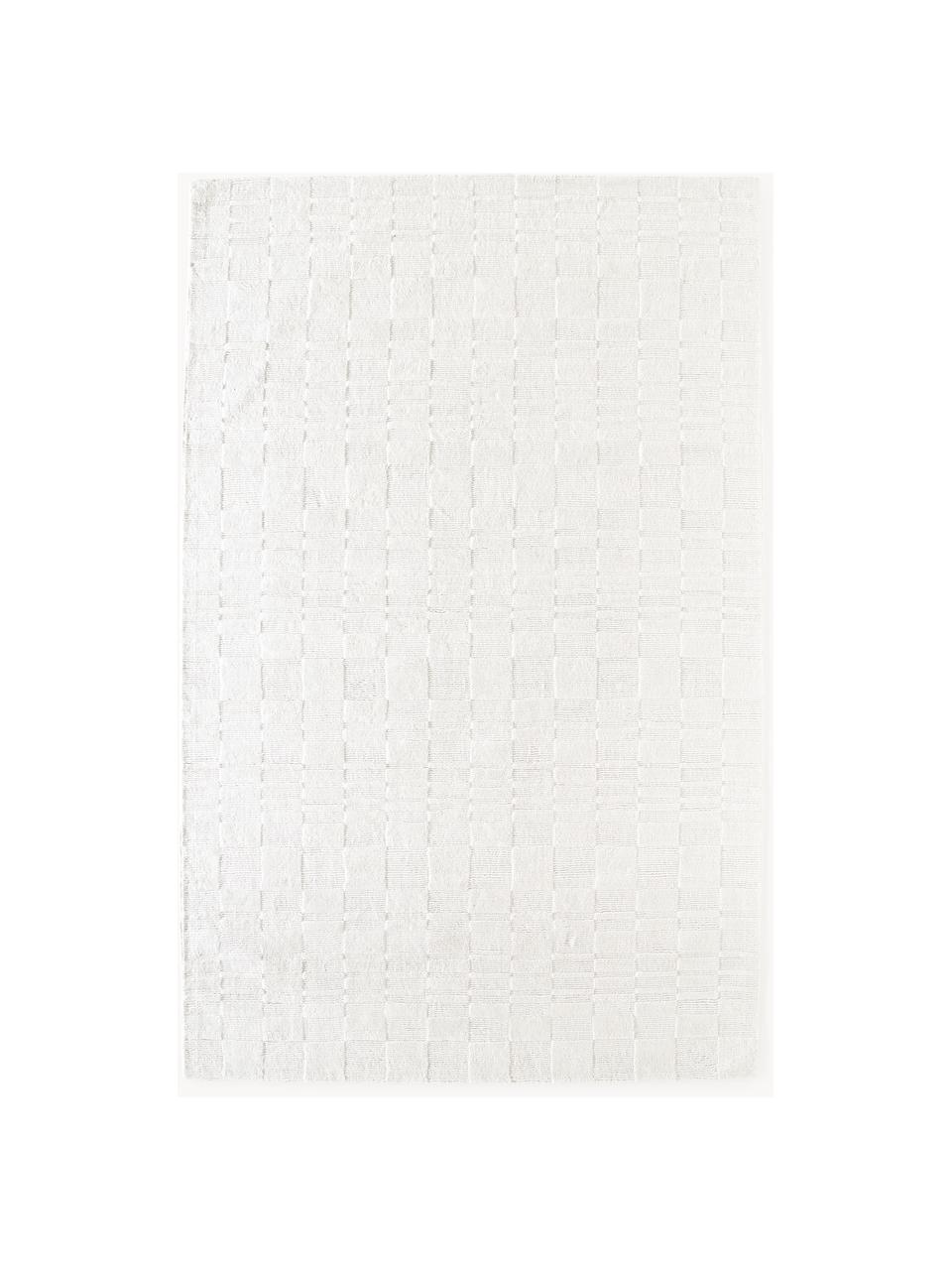 Koberec s kockovým dizajnom Kelsie, 100% polyester s certifikátom GRS, Biela, Š 80 x D 150 cm (veľkosť XS)