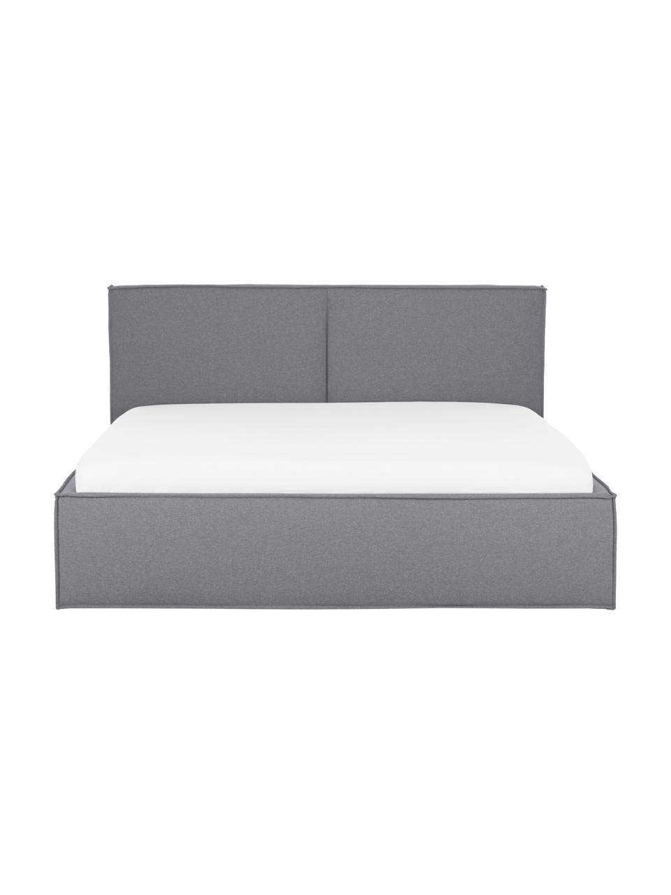 Lit matelassé Dream, Tissu gris foncé, larg. 200 x long. 200 cm