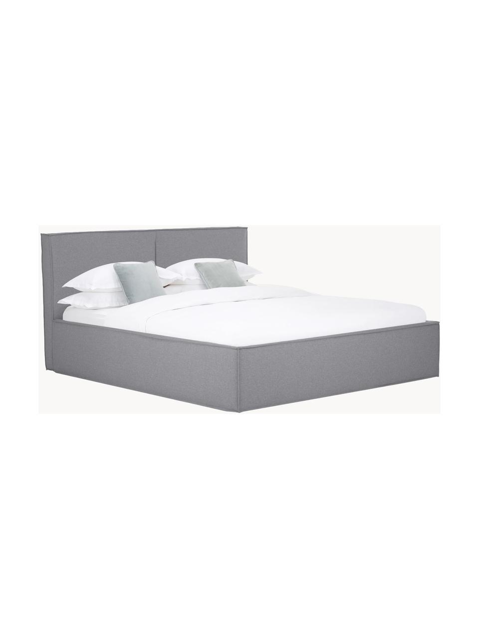 Polsterbett Dream, Bezug: Polyester (Strukturstoff), Korpus: Massives Kiefernholz, FSC, Webstoff Dunkelgrau, B 140 x L 200 cm
