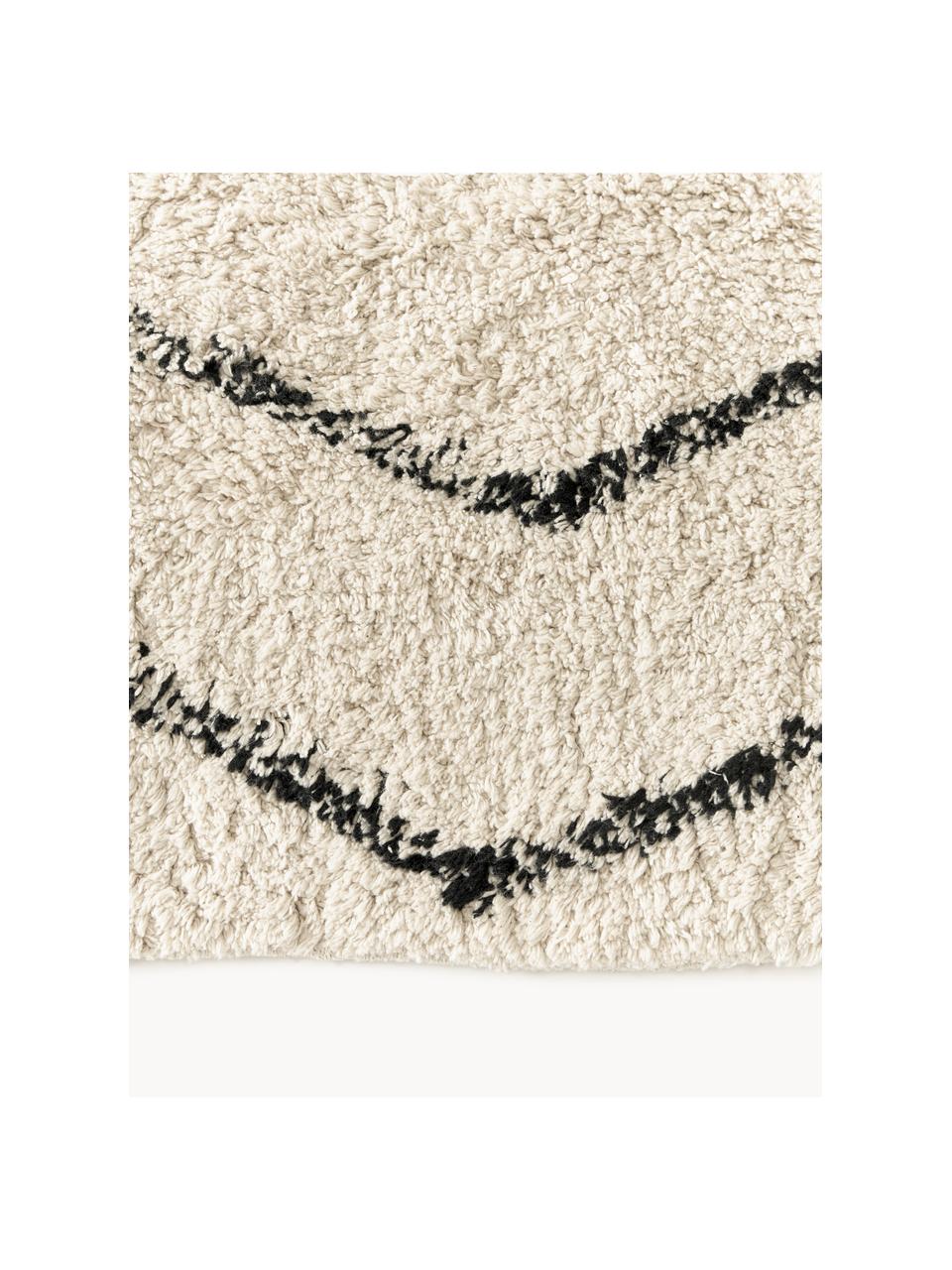 Tapis d'entrée en coton à franges, tufté main Bina, 100 % coton

Le matériau est certifié STANDARD 100 OEKO-TEX®, 21.HIN.90042, HOHENSTEIN HTTI, Beige, noir, larg. 80 x long. 150 cm (taille XS)