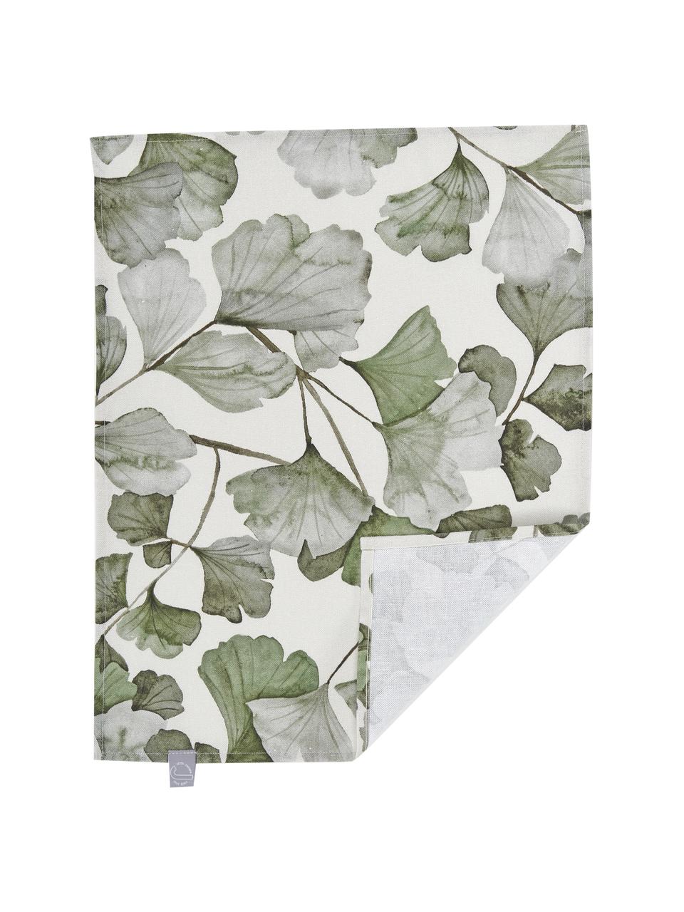 Manteles individuales de algodón Gigi, 2 uds., 100% algodón, Beige, verde, An 35 x L 45 cm