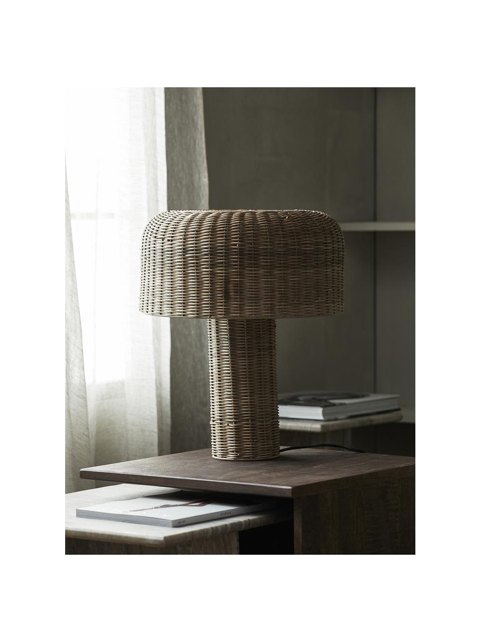 Lampe à poser en rotin Atum, Brun, Ø 40 x haut. 50 cm