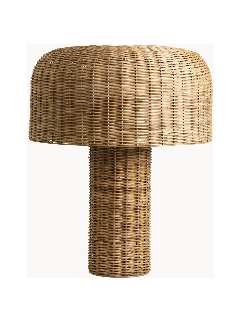 Lampada da tavolo in rattan Atum, Paralume: rattan, Base della lampada: rattan, Marrone, Ø 40 x Alt. 50 cm