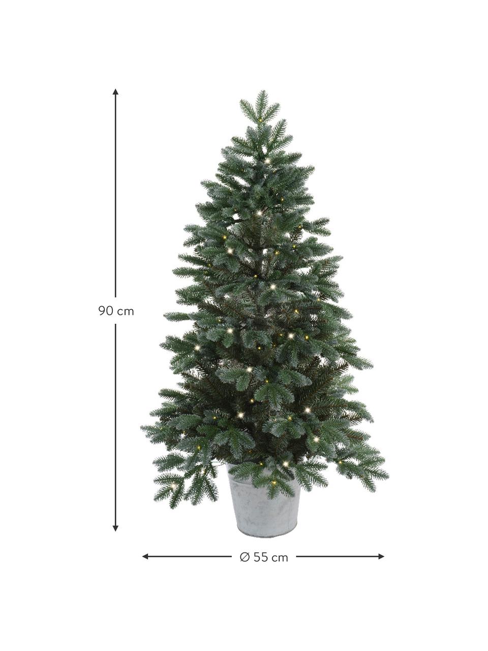 Albero di Natale a LED artificiale Trondheim, alt. 90 cm, Plastica (PVC), Verde scuro, Ø 55 x Alt. 90 cm