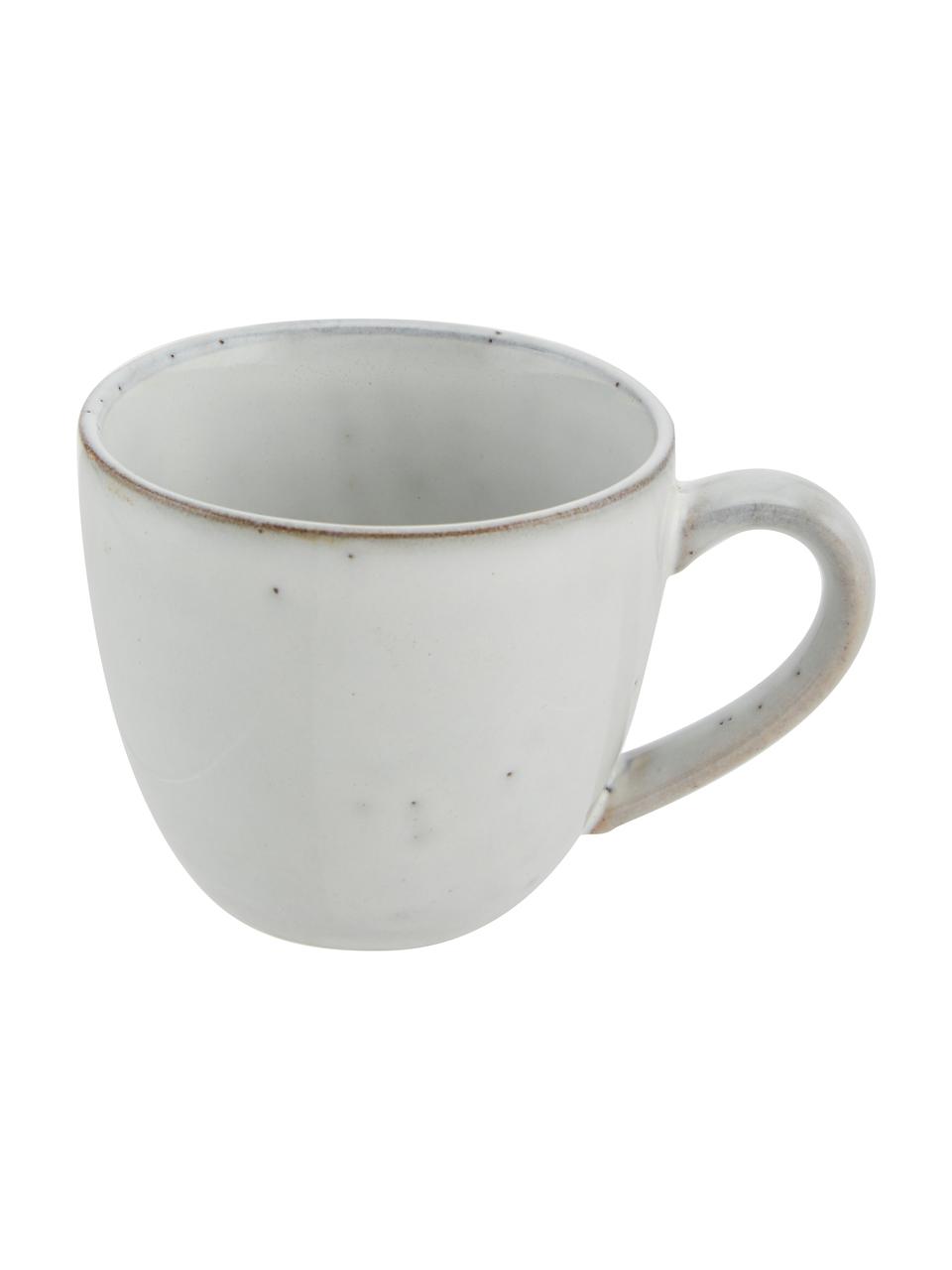 Tasse avec sous-tasse artisanale Nordic Sand, Grès cérame, Tons gris et beiges, Ø 8 x haut. 7 cm, 150 ml