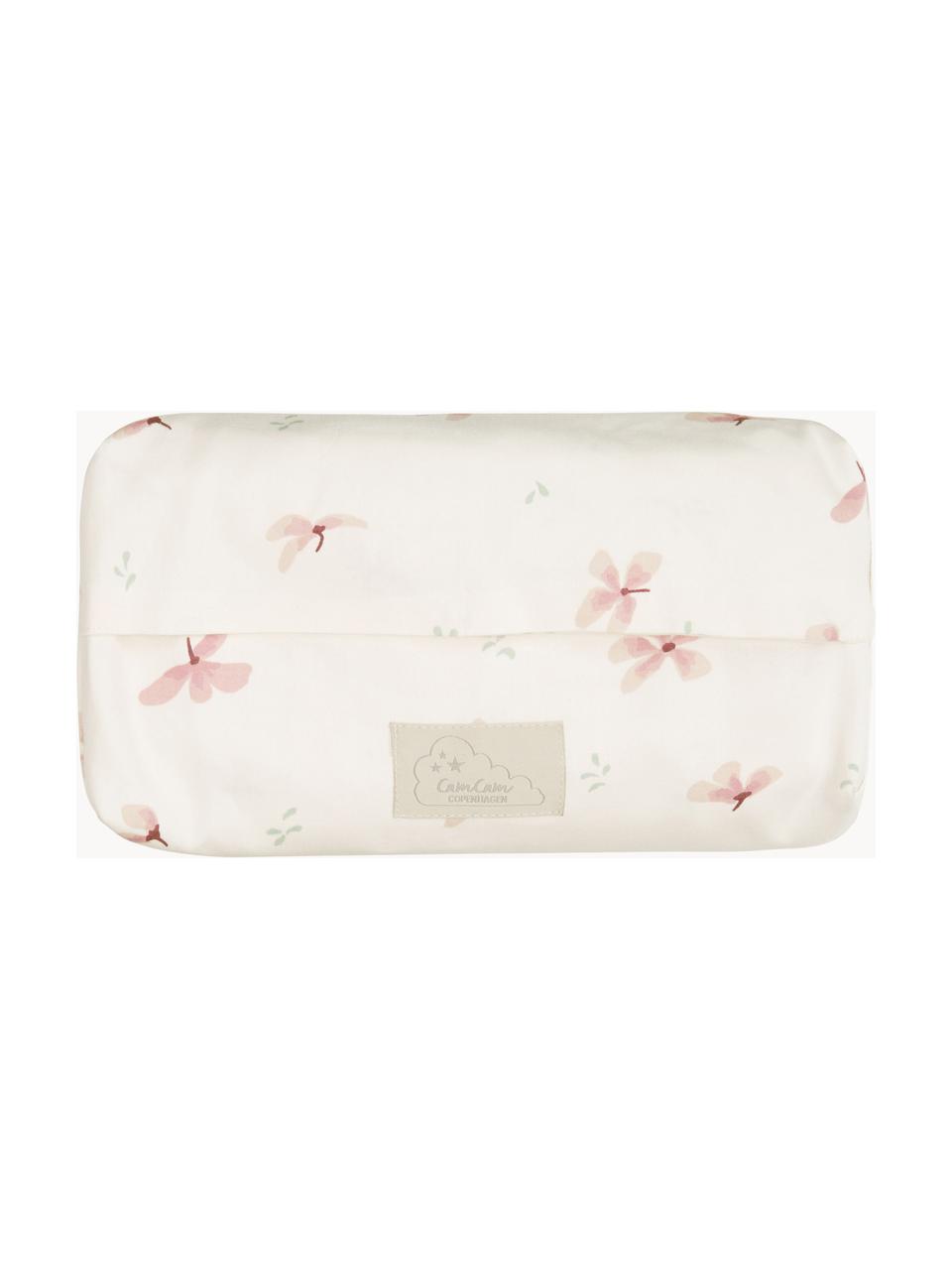 Housse pour lingettes humides coton bio Wildflower, Beige clair, rose pâle, larg. 25 x haut. 5 cm