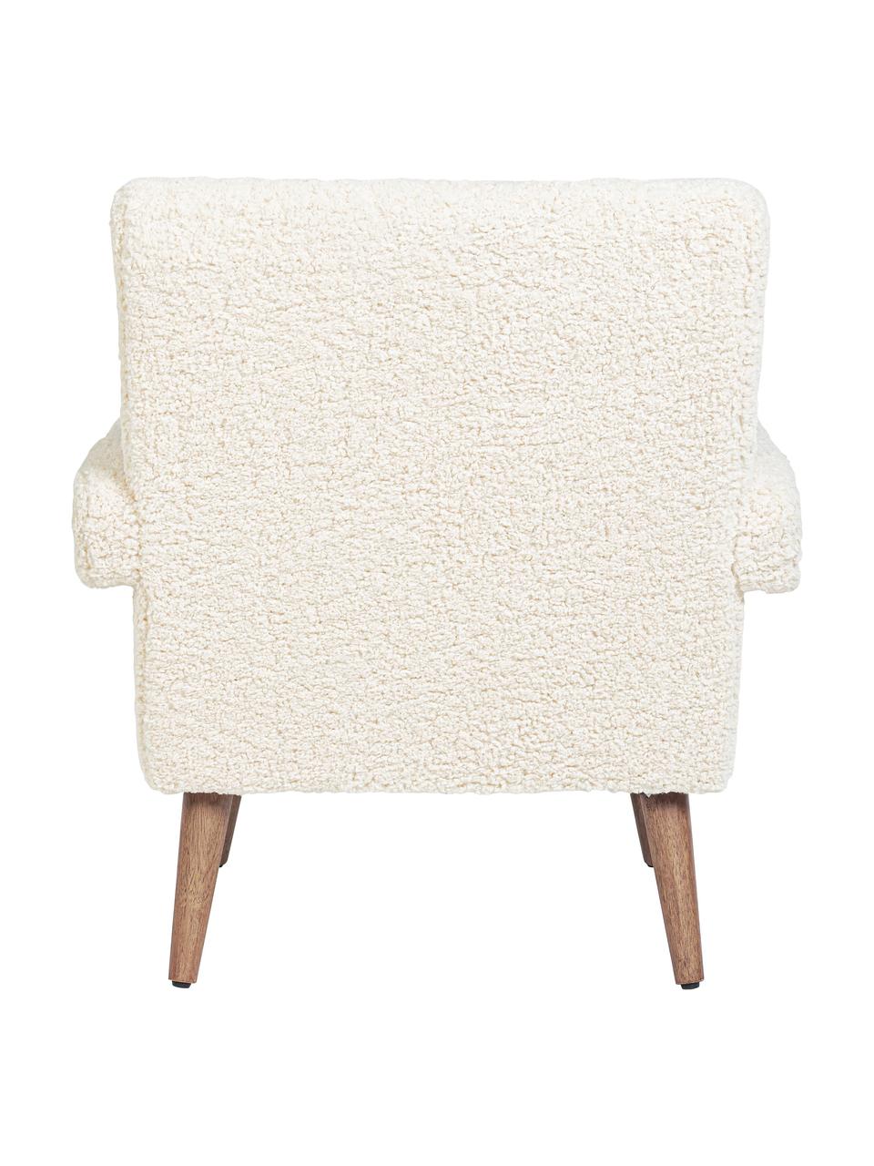 Plyšové křeslo Berna, Krémově bílá, Š 65 cm, H 79 cm