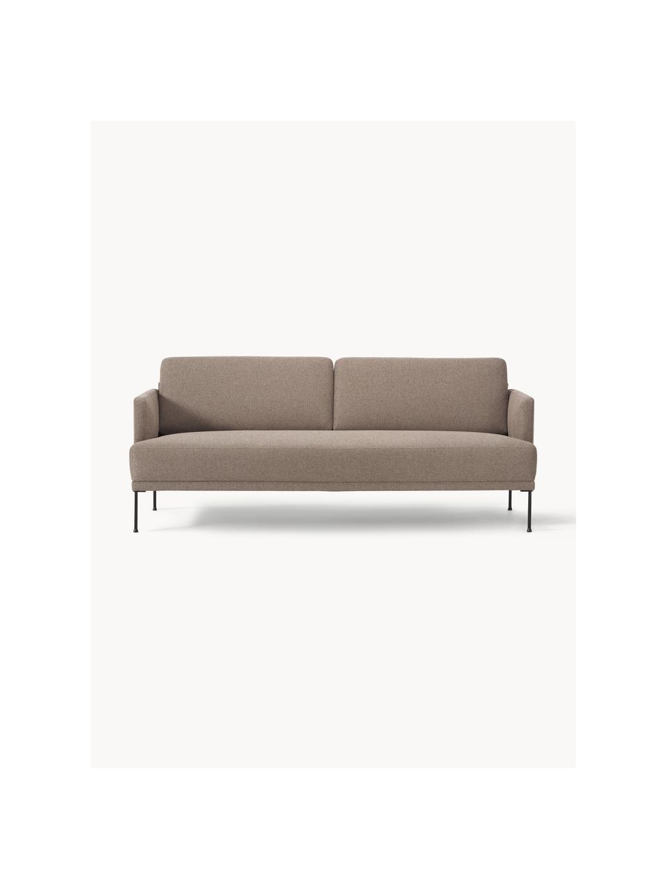 Sofa Fluente (3-Sitzer), Bezug: 100% Polyester 115.000 Sc, Gestell: Massives Kiefernholz, Füße: Metall, pulverbeschichtet, Webstoff Taupe, B 196 x T 85 cm