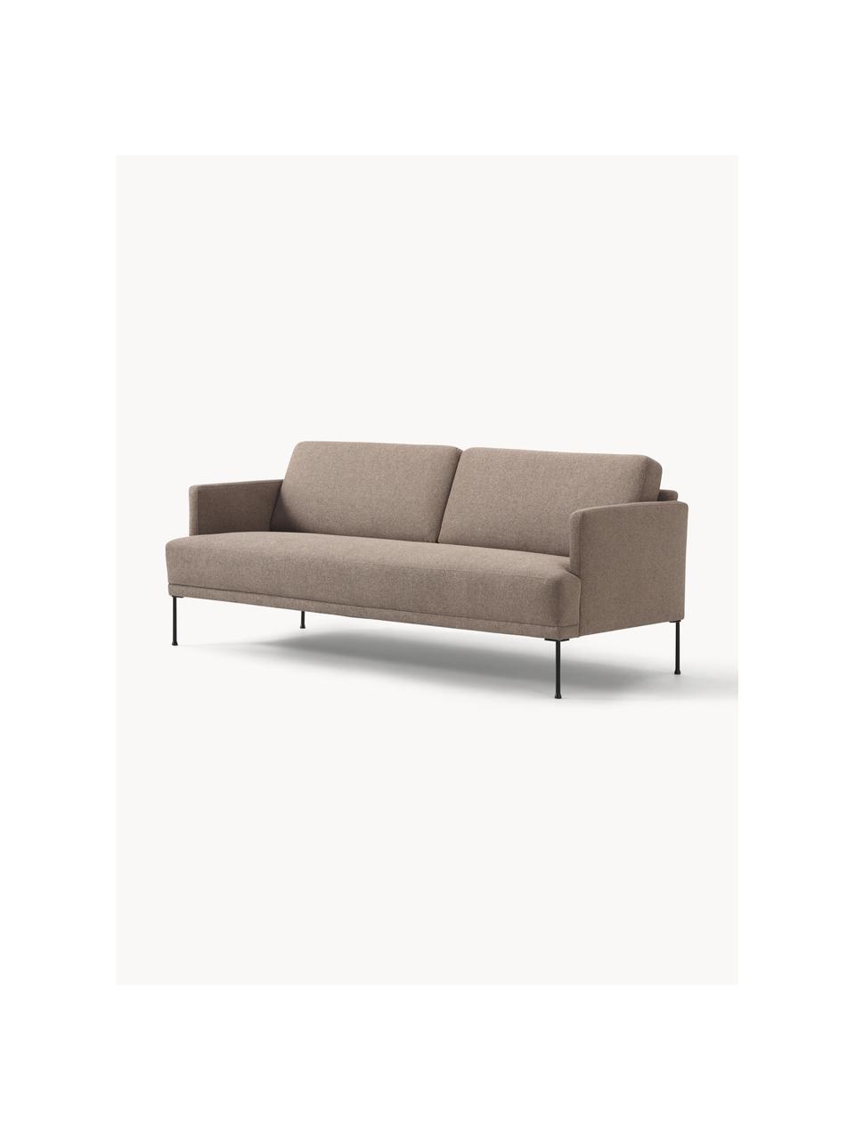 Sofa Fluente (3-osobowa), Tapicerka: 100% poliester Dzięki tka, Stelaż: lite drewno sosnowe, Nogi: metal malowany proszkowo , Taupe tkanina, S 196 x G 85 cm