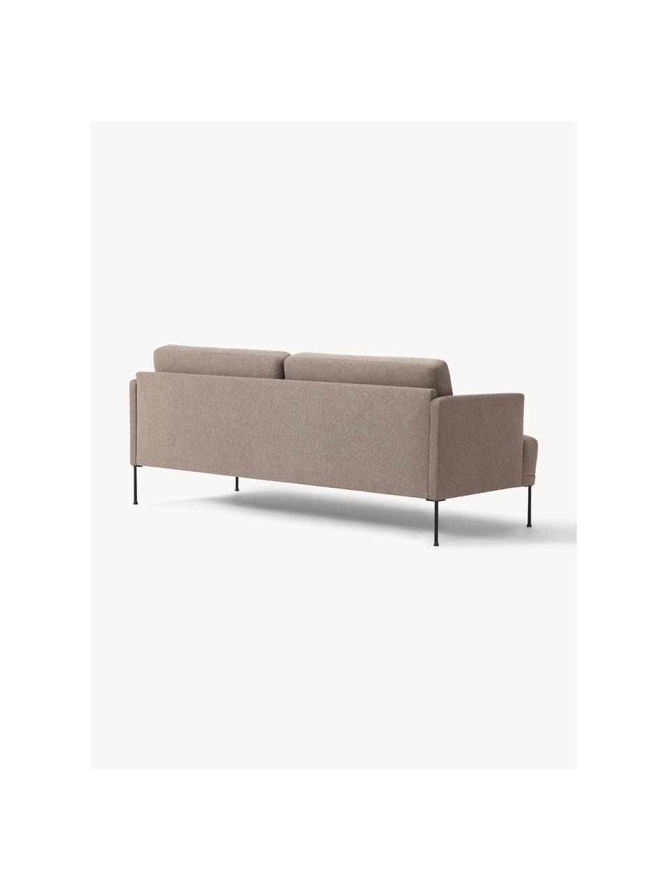 Sofa Fluente (3-Sitzer), Bezug: 100% Polyester 115.000 Sc, Gestell: Massives Kiefernholz, Füße: Metall, pulverbeschichtet, Webstoff Taupe, B 196 x T 85 cm