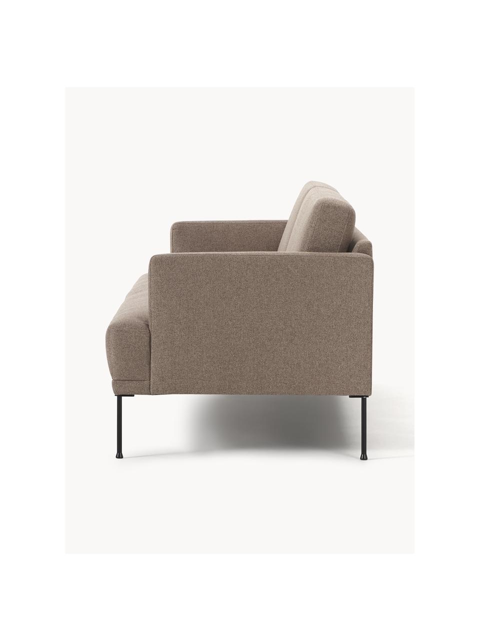 Sofá Fluente (3 plazas), Tapizado: 100% poliéster Alta resis, Estructura: madera de pino maciza, Patas: metal con pintura en polv, Tejido gris pardo, An 196 x F 85 cm